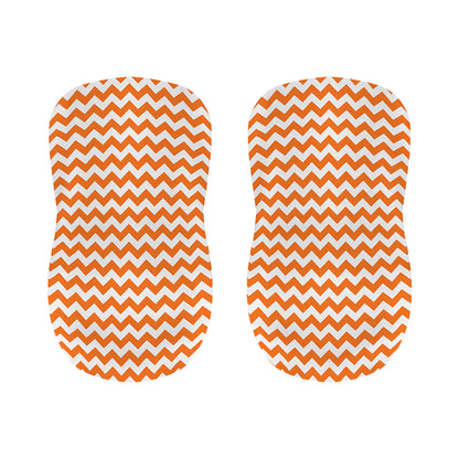 Orange And White Chevron Pattern Print Bar Stool Covers