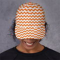Orange And White Chevron Pattern Print Baseball Cap