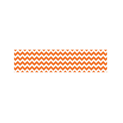 Orange And White Chevron Pattern Print Bed Runner