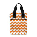 Orange And White Chevron Pattern Print Bible Tote Bag