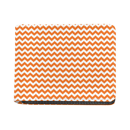 Orange And White Chevron Pattern Print Bifold Wallet