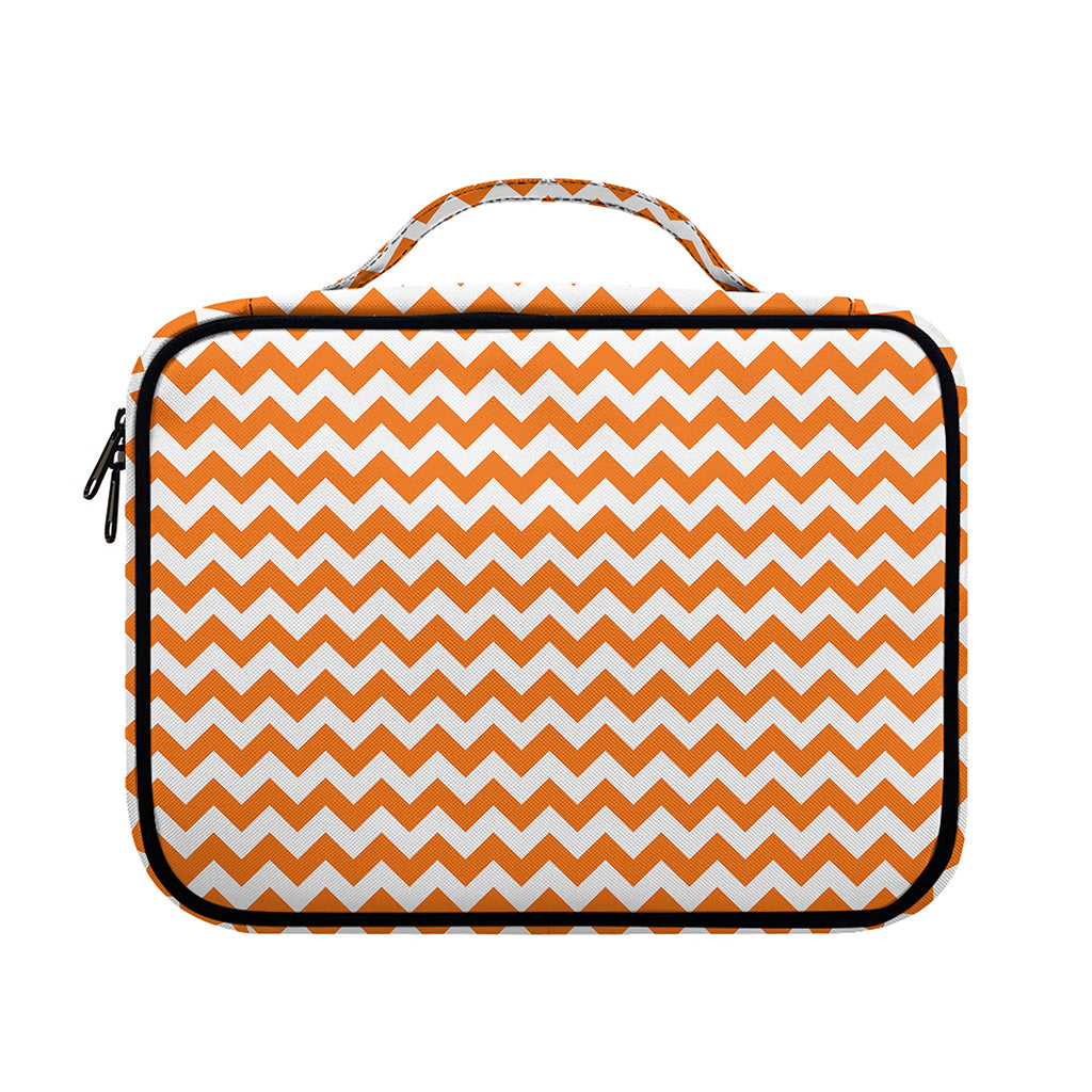 Orange And White Chevron Pattern Print Briefcase Bible Bag