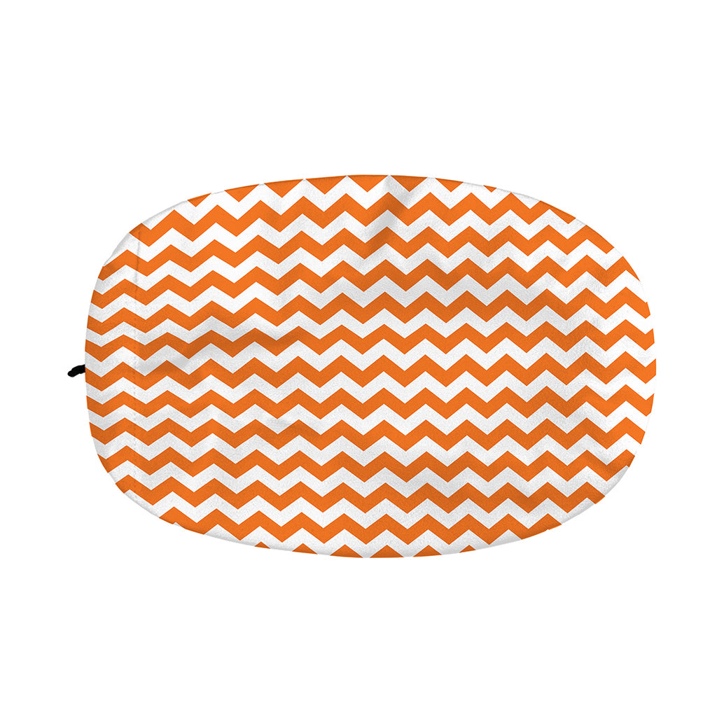 Orange And White Chevron Pattern Print Car Side Mirror Covers