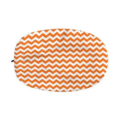 Orange And White Chevron Pattern Print Car Side Mirror Covers