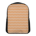 Orange And White Chevron Pattern Print Casual Backpack