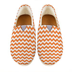 Orange And White Chevron Pattern Print Casual Shoes