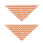 Orange And White Chevron Pattern Print Dog Bandana