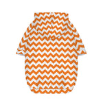 Orange And White Chevron Pattern Print Dog Zip Up Hoodie
