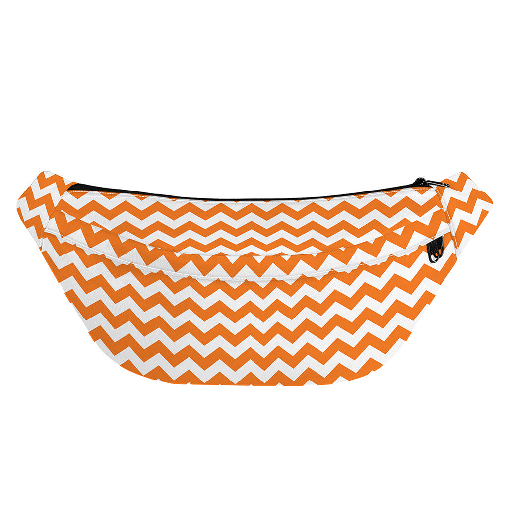 Orange And White Chevron Pattern Print Fanny Pack