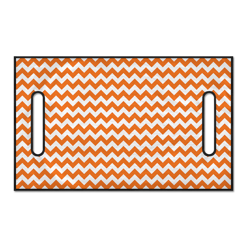 Orange And White Chevron Pattern Print Golf Cart Seat Cover