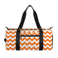 Orange And White Chevron Pattern Print Gym Bag