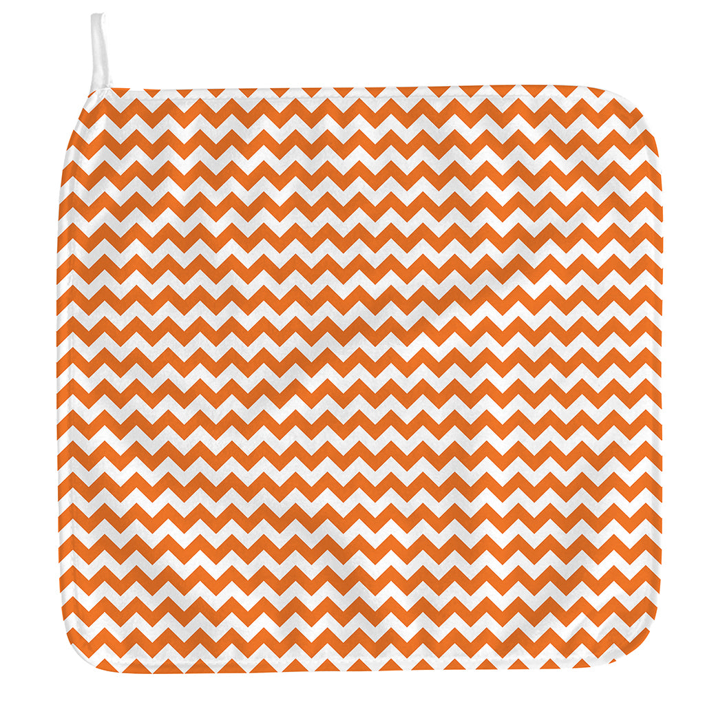 Orange And White Chevron Pattern Print Hand Towel