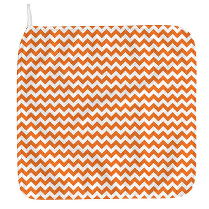Orange And White Chevron Pattern Print Hand Towel