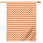 Orange And White Chevron Pattern Print House Flag