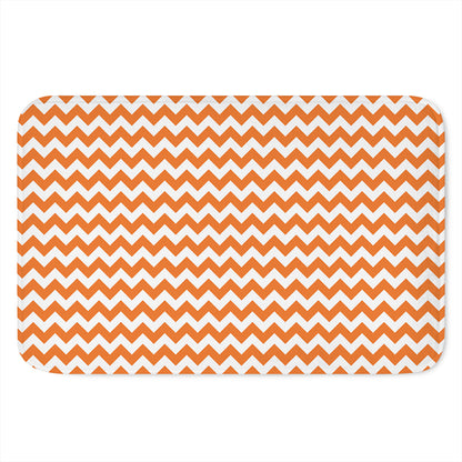 Orange And White Chevron Pattern Print Indoor Door Mat