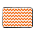 Orange And White Chevron Pattern Print Kitchen Mat