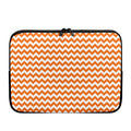 Orange And White Chevron Pattern Print Laptop Sleeve