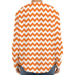 Orange And White Chevron Pattern Print Long Sleeve Baseball Jersey