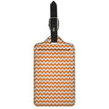 Orange And White Chevron Pattern Print Luggage Tag