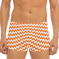 Orange And White Chevron Pattern Print Men's Short Boxer Briefs