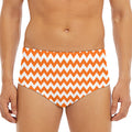 Orange And White Chevron Pattern Print Men's Triangle Swim Briefs