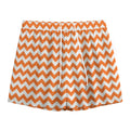 Orange And White Chevron Pattern Print Mesh Shorts
