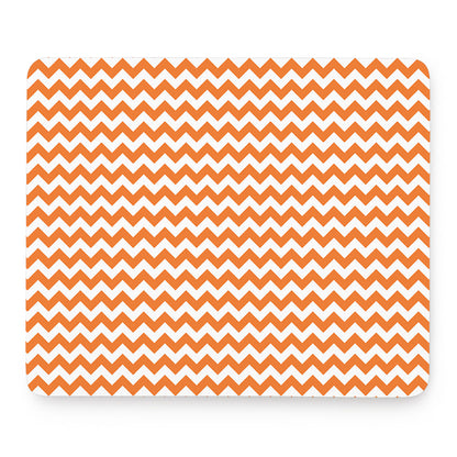 Orange And White Chevron Pattern Print Mouse Pad