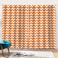 Orange And White Chevron Pattern Print Pencil Pleat Curtains