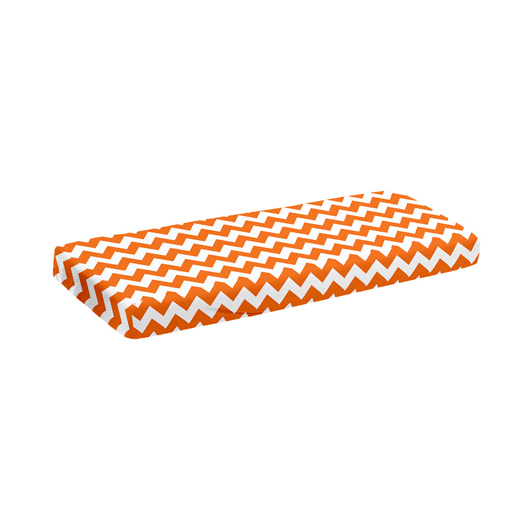 Orange And White Chevron Pattern Print Piano Keyboard Cover