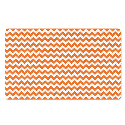 Orange And White Chevron Pattern Print Polyester Doormat