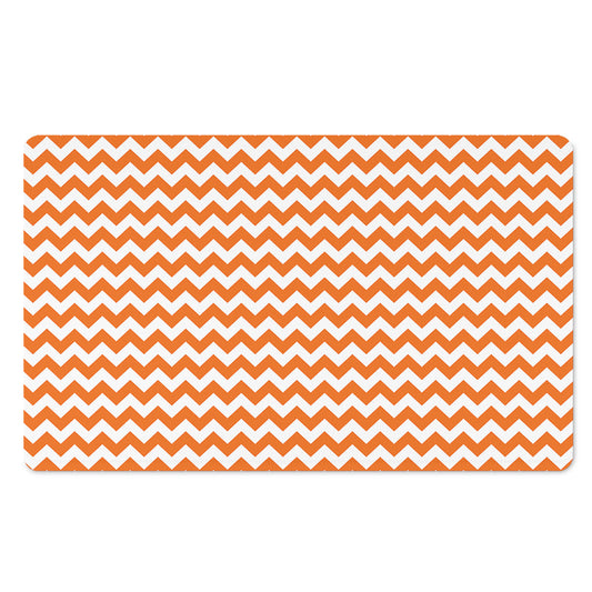 Orange And White Chevron Pattern Print Polyester Doormat