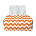 Orange And White Chevron Pattern Print Rectangle Tissue Box Cover