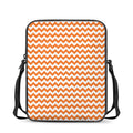 Orange And White Chevron Pattern Print Rectangular Crossbody Bag