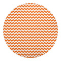 Orange And White Chevron Pattern Print Round Blanket