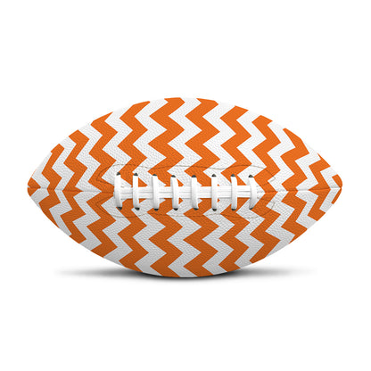 Orange And White Chevron Pattern Print Rugby Ball