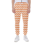 Orange And White Chevron Pattern Print Scuba Joggers