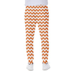 Orange And White Chevron Pattern Print Scuba Joggers