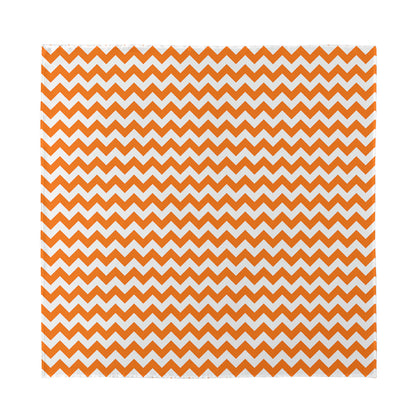 Orange And White Chevron Pattern Print Silk Bandana