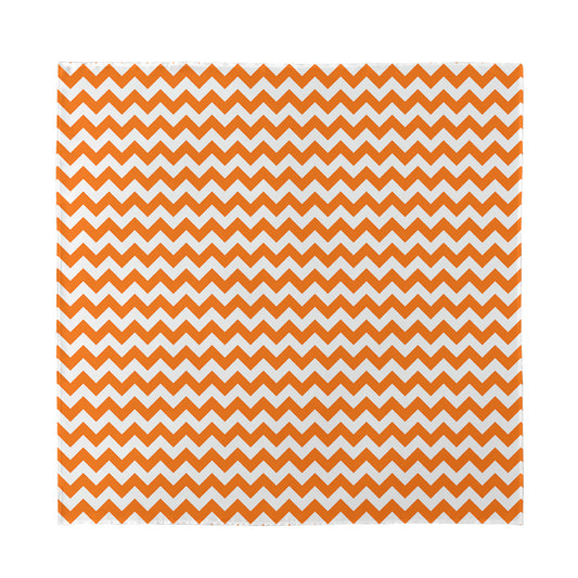 Orange And White Chevron Pattern Print Silk Bandana
