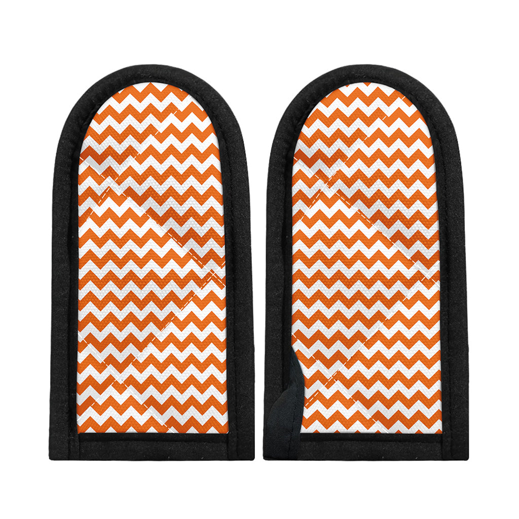 Orange And White Chevron Pattern Print Skillet Handle Cover