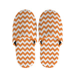 Orange And White Chevron Pattern Print Slippers