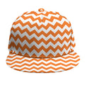 Orange And White Chevron Pattern Print Snapback Cap