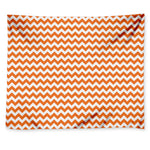 Orange And White Chevron Pattern Print Tapestry
