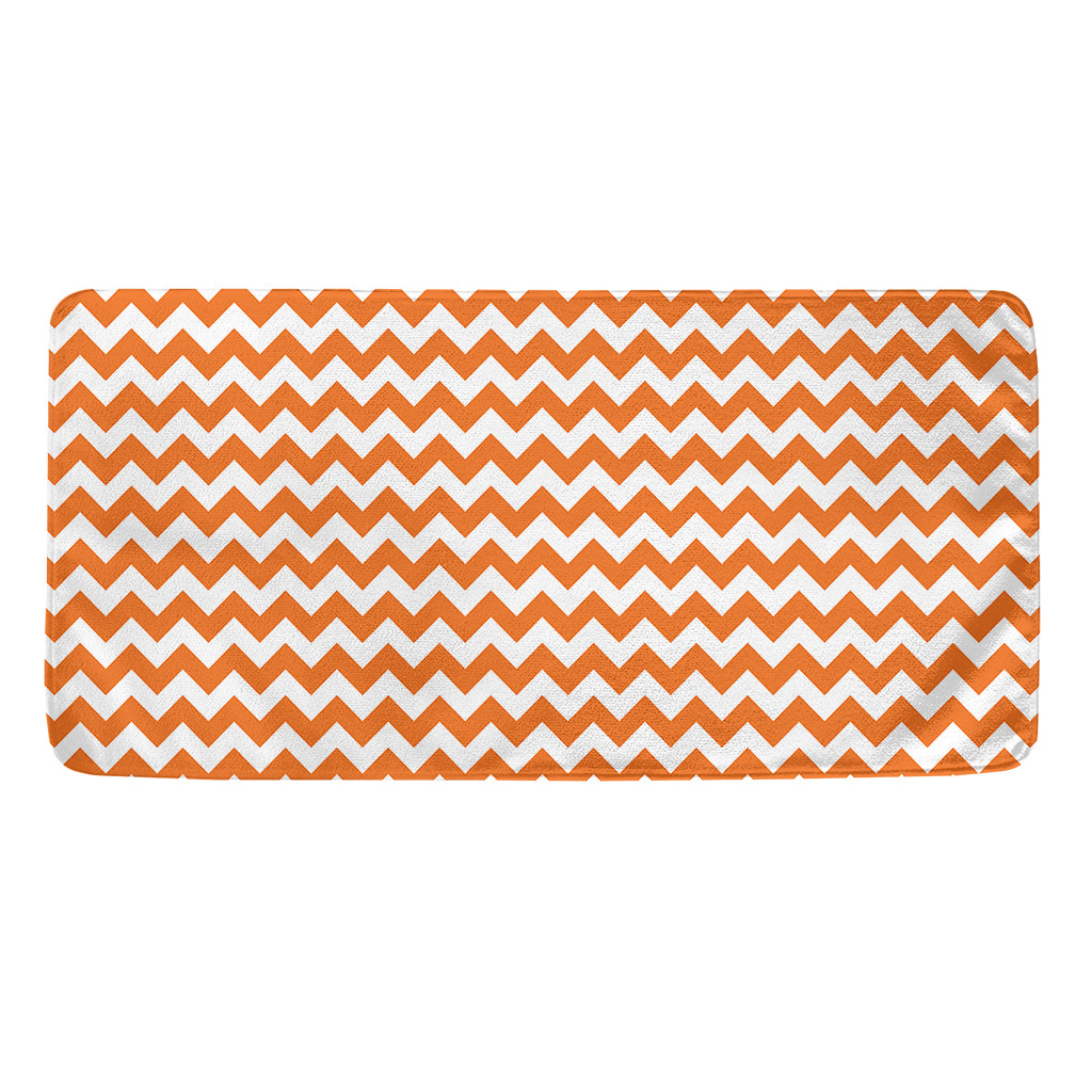 Orange And White Chevron Pattern Print Towel