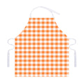 Orange And White Gingham Pattern Print Adjustable Apron