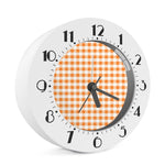 Orange And White Gingham Pattern Print Alarm Clock