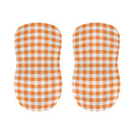 Orange And White Gingham Pattern Print Bar Stool Covers