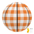 Orange And White Gingham Pattern Print Basketball