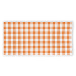 Orange And White Gingham Pattern Print Beach Towel