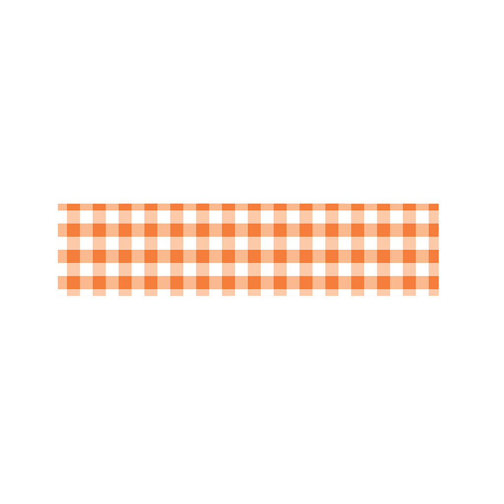 Orange And White Gingham Pattern Print Bed Runner